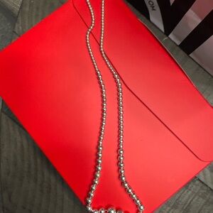 Elegant Silver Beaded Necklace